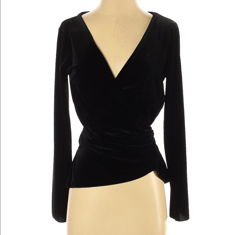 Velvet black wrap top